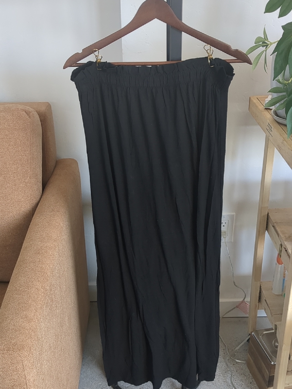 Asos Maxi Black Skirt Large Stretchy